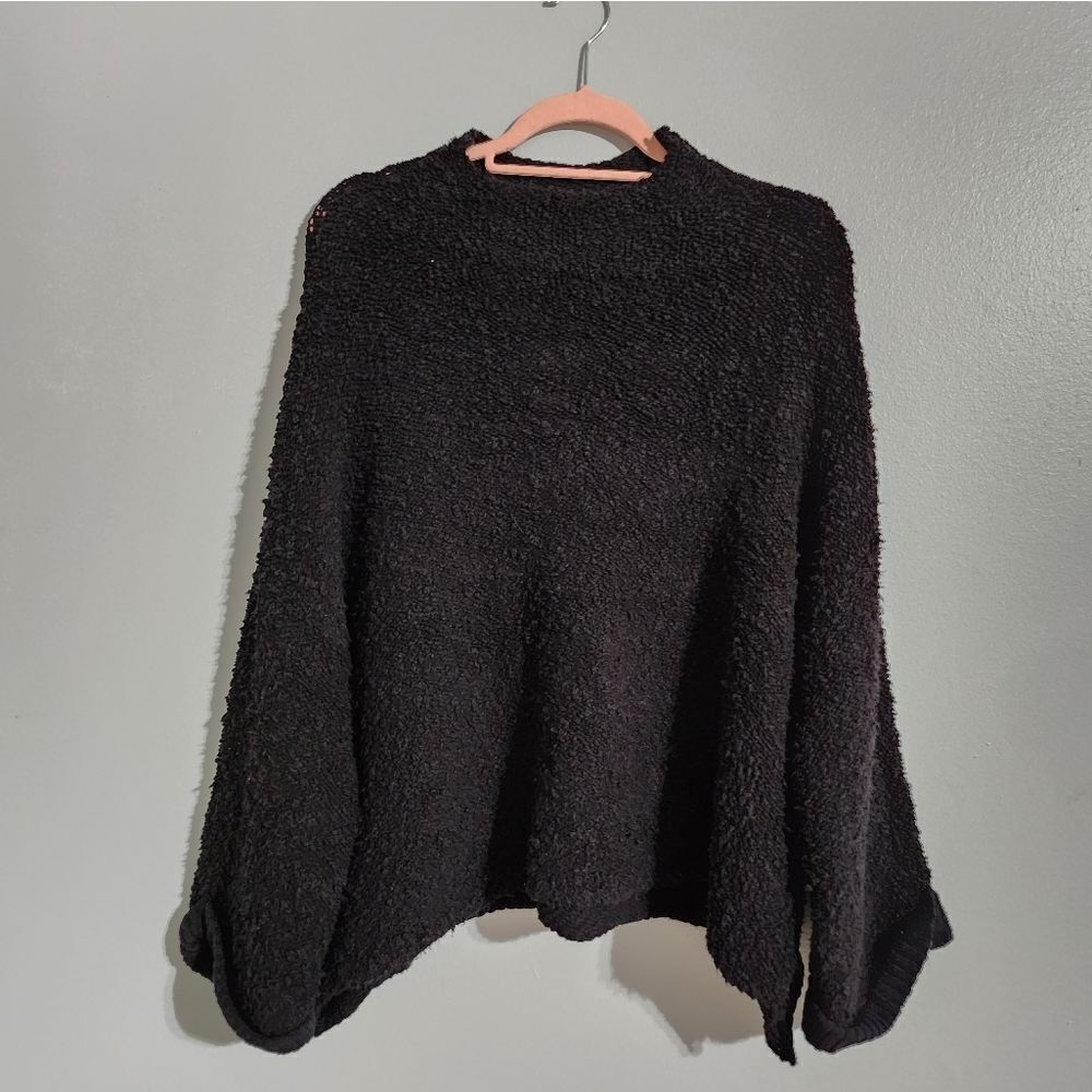 NWT Free People Long Sleeve Black Oversized Slouchy Sweater